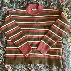 Madewell Redmond mockneck pocket sweater in stripe